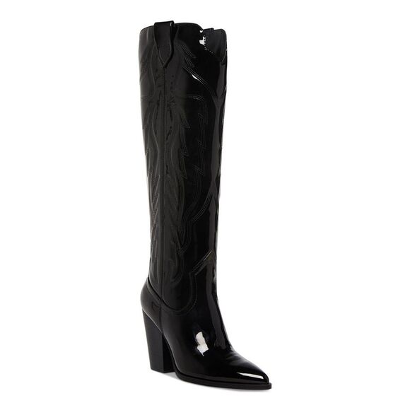 STEVE MADDEN Shoes - STEVE MADDEN Womens Black Tonal Notched Tessy Boots Shoes 6.5 M